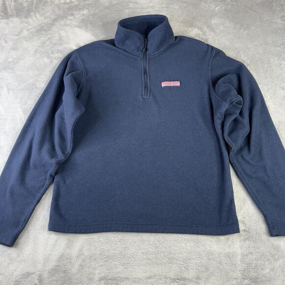 Vineyard Vines Marthas Vineyard 1/4 Zip Adult Small‎ Fleece Logo Blue Sweatshirt - Picture 1 of 12